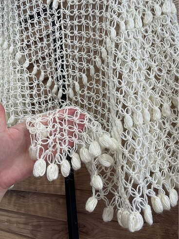 Krem gelin şalı çeyizlik bohça alize simli - Görsel 4