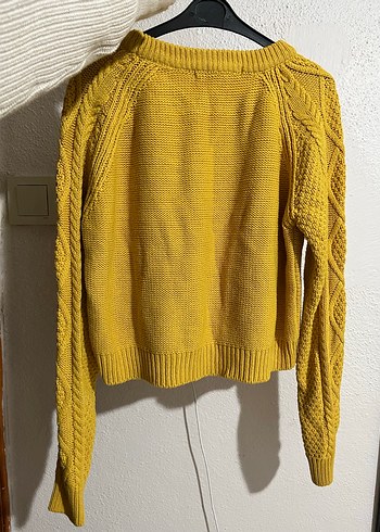 Addax Sarı Örgü Kadın Triko Kazak - Görsel 5
