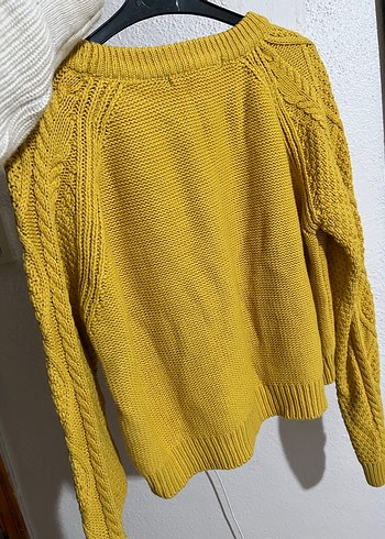 Addax Sarı Örgü Kadın Triko Kazak - Görsel 6