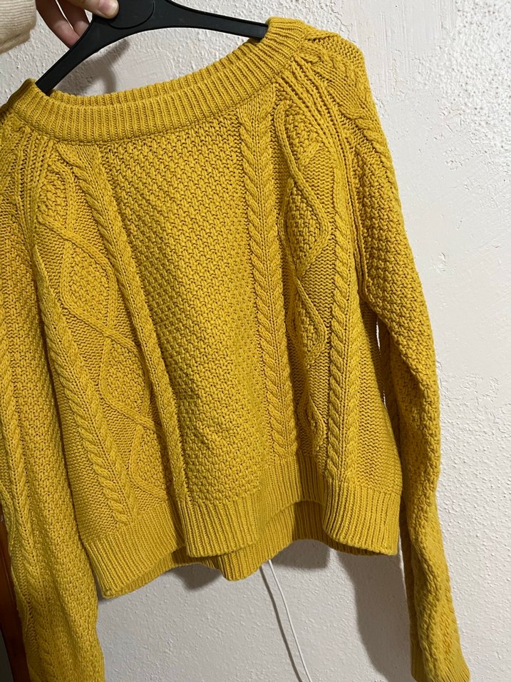 Addax Sarı Örgü Kadın Triko Kazak - Görsel 2