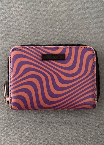 Pull and Bear Mor Pembe Dalgali Mini Cuzdan