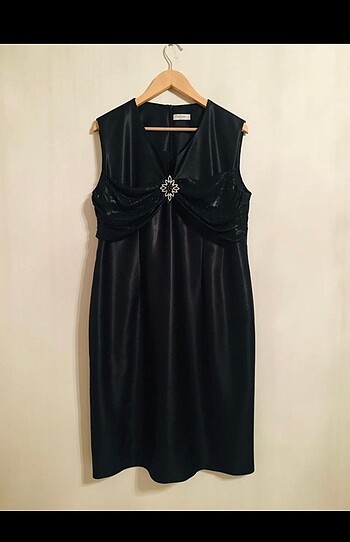 Siyah 4XL / 48 Gece Elbisesi