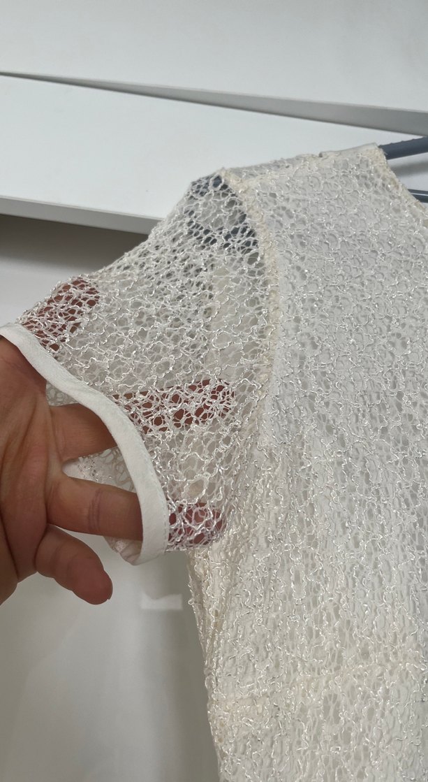 Dantel Detaylı Beyaz Uzun Abiye Elbise - Görsel 3