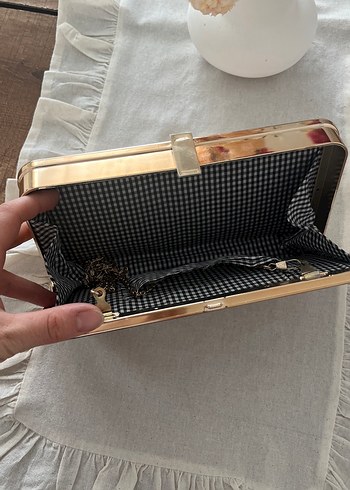 Bej Deri Tokalı Kadın Portföy Çanta - Görsel 3