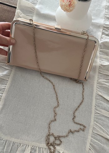 Bej Deri Tokalı Kadın Portföy Çanta - Görsel 4