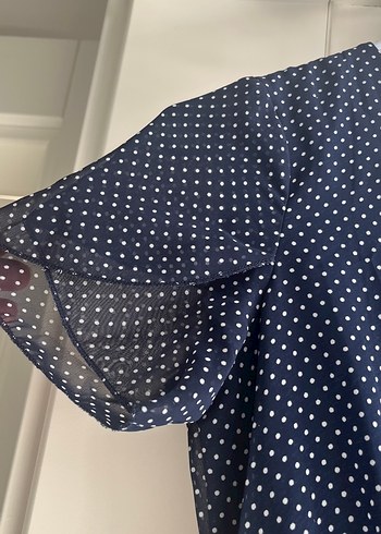 Lacivert V Yaka Midi Elbise - Görsel 4