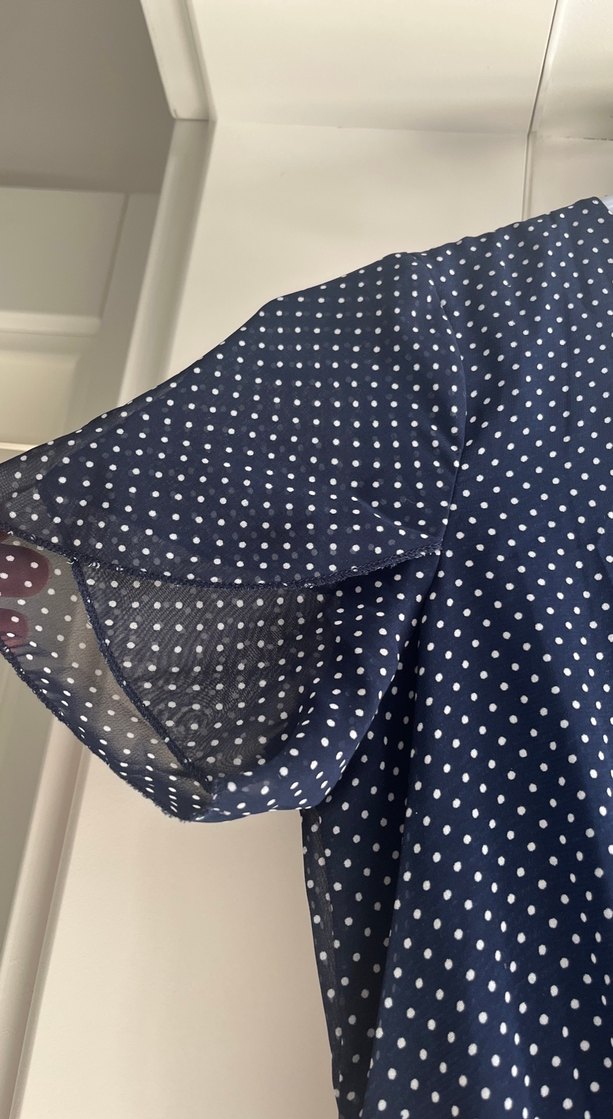 Lacivert V Yaka Midi Elbise - Görsel 4