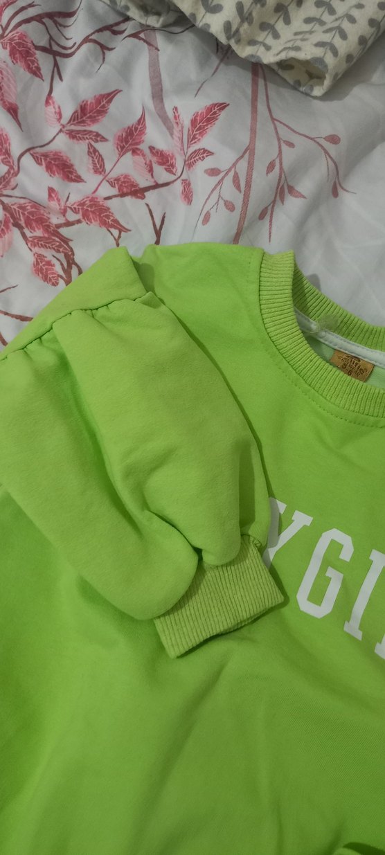 Yeşil Renkli Kız Çocuk Salaş Eşofman Takımı - Görsel 5