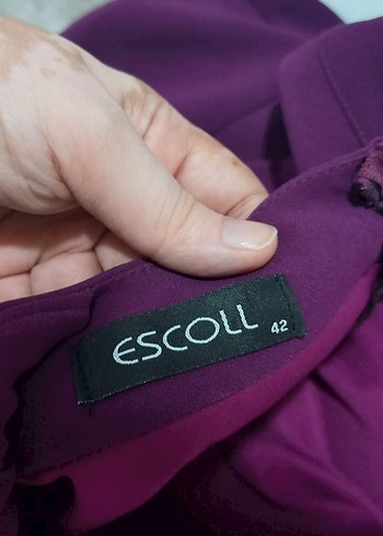 Mor Drapeli Midi Abiye Elbise - Görsel 5