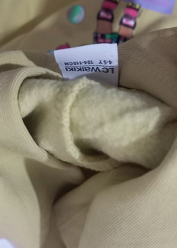 Kız Çocuk Kapüşonlu Sarı Baskılı Sweatshirt - Görsel 5