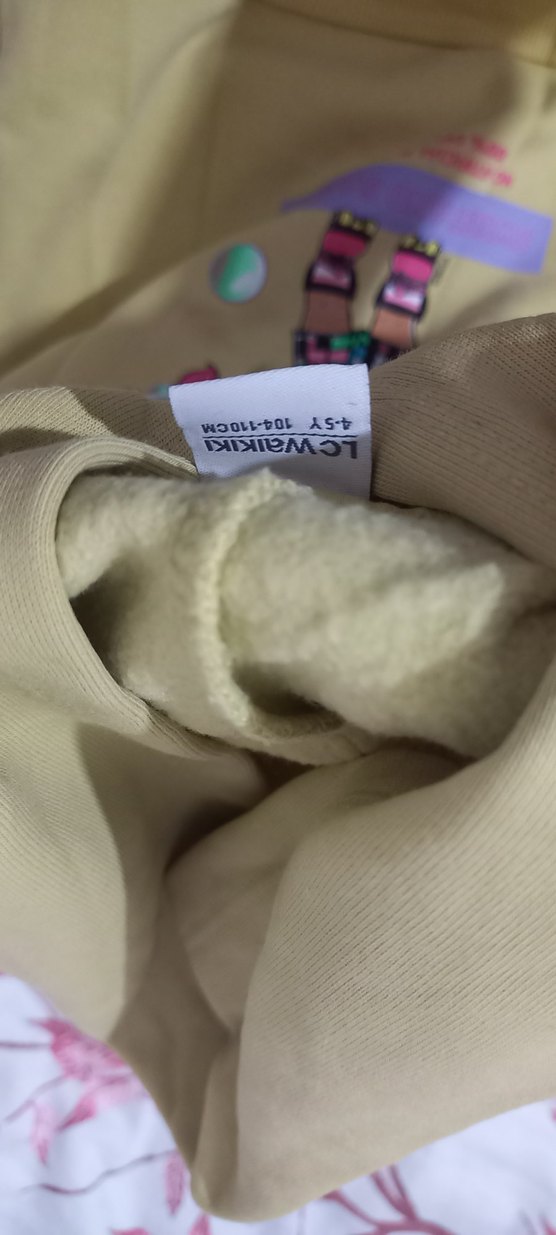 Kız Çocuk Kapüşonlu Sarı Baskılı Sweatshirt - Görsel 5