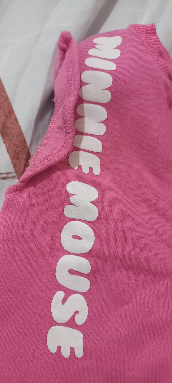 Kız Çocuk Pembe Minnie Mouse Fermuarlı Kapüşonlu Sweatshirt - Görsel 5