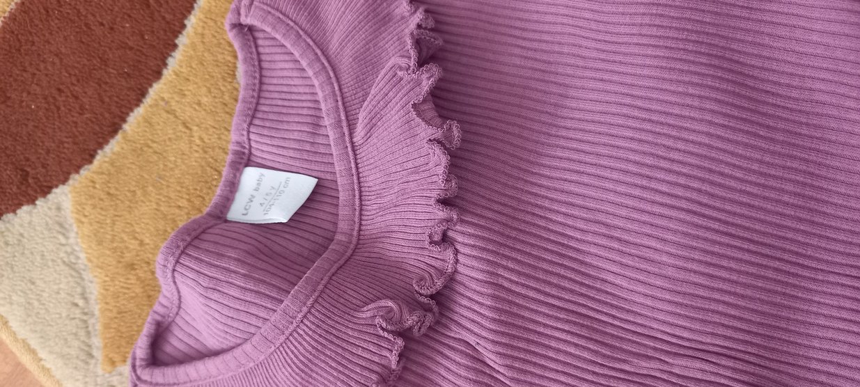 Mor Fırfırlı Kız Çocuk Bluzu - Görsel 3