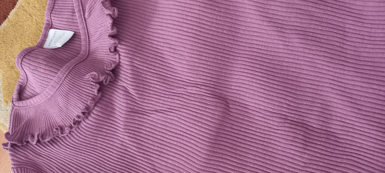 Mor Fırfırlı Kız Çocuk Bluzu - Görsel 2
