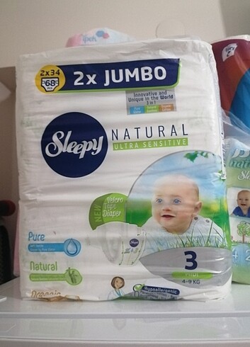 Sleppy natural 3 numara bebek bezi 