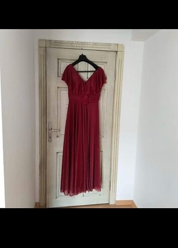 44 Beden bordo Renk Bordo kına gecesi elbisesi