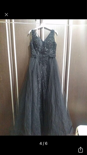 Siyah uzun abiye - Görsel 5