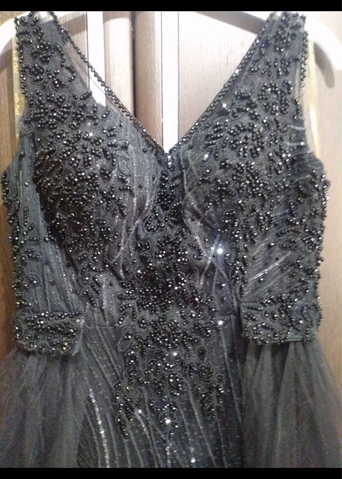 Siyah uzun abiye - Görsel 4