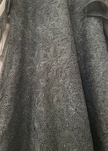 Drapeli V Yaka Uzun Abiye Elbise - Görsel 8