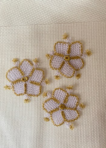 İğne oyası çiçek motifi Mevlüt örtüsü - Görsel 3