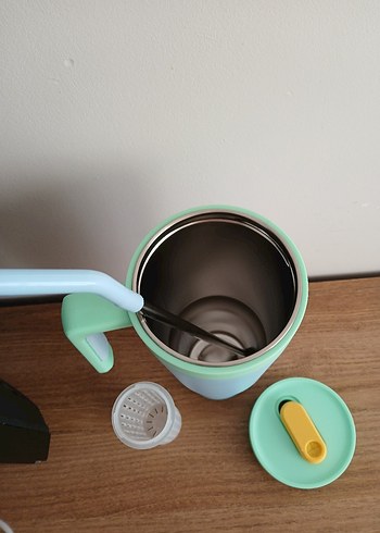 Tantitoni Turkuaz Kapaklı Pipetli Termos 1.2 lt - Görsel 4