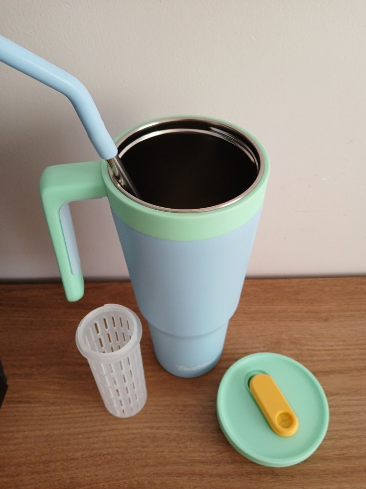 Tantitoni Turkuaz Kapaklı Pipetli Termos 1.2 lt - Görsel 3