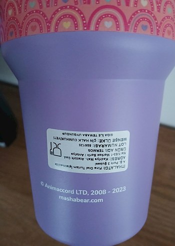 Mor Kulplu Renkli Termos Bardak - Görsel 3