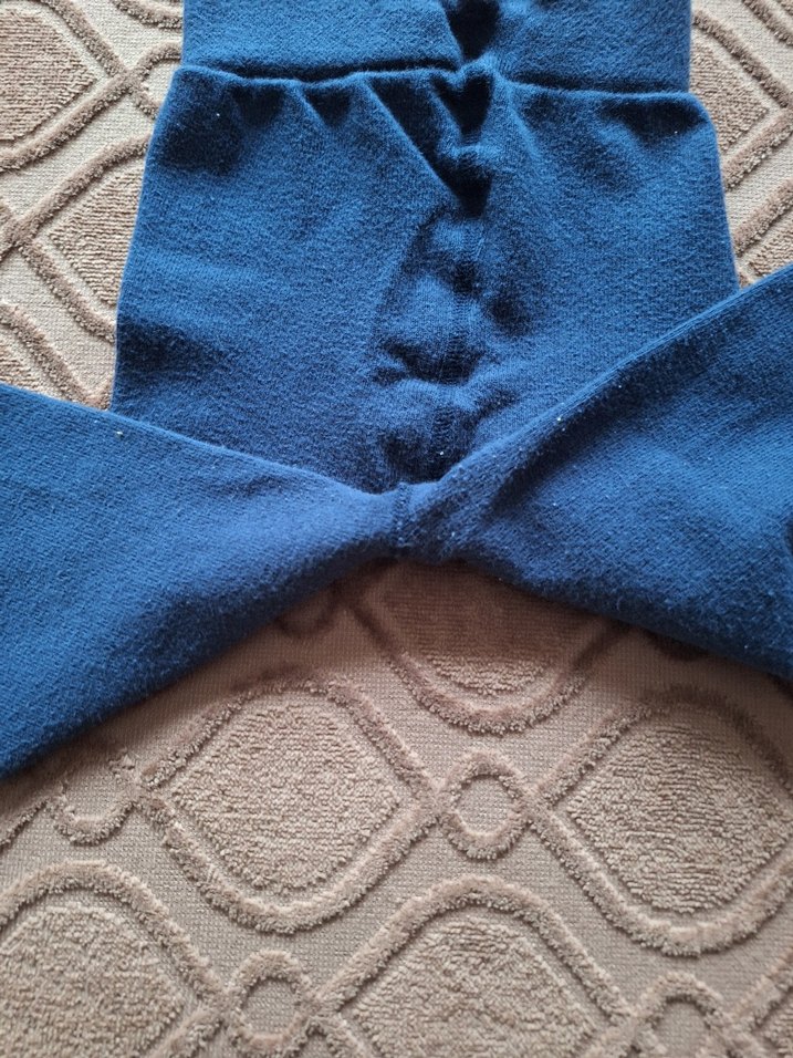 Mavi ve Gri Örgü çocuk ayaksız tayt - Görsel 2