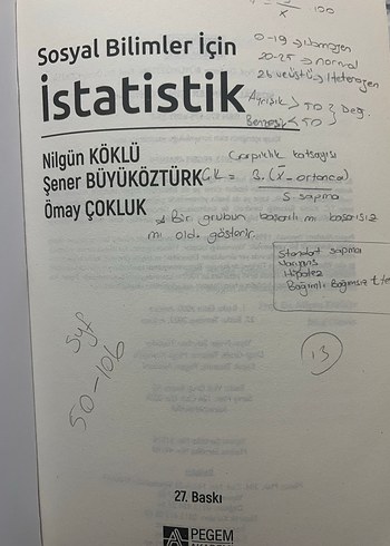 Sosyal Bilimler İçin İstatistik - 27. Baskı - Görsel 4
