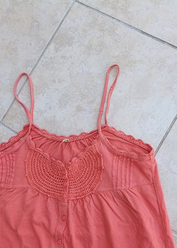 Denim&Co nar çiçeği askılı badi