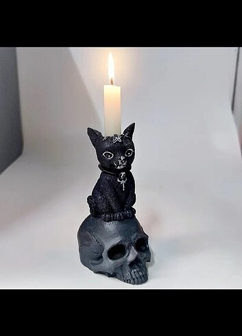 Killstar Kurukafa Kedi Şamdan Mumluk 