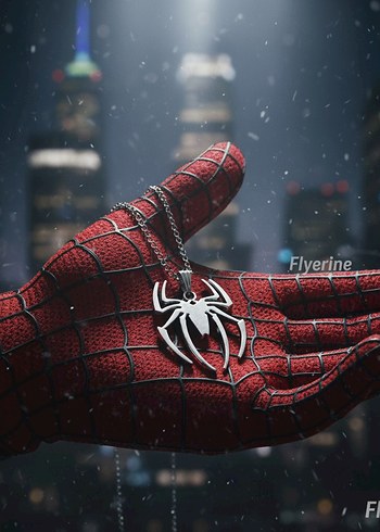 Spiderman Örümcek Kolye Zincir Çelik - Görsel 2