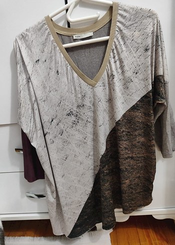 Batik Asimetrik V Yaka Rahat Tunik