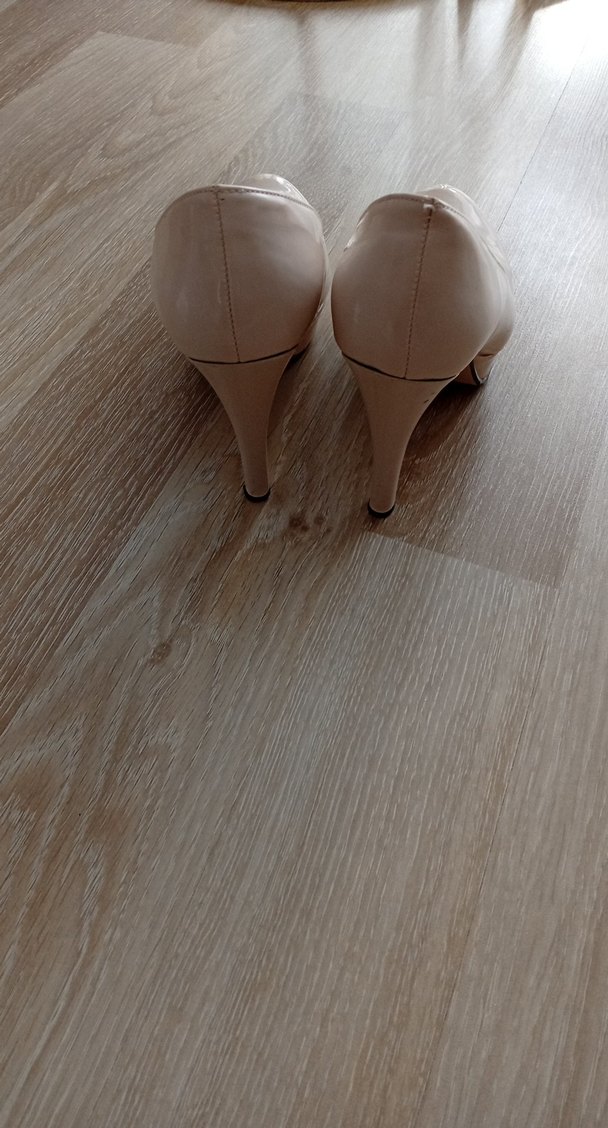 ten rengi Rugan Stiletto Topuklu Kadın Ayakkabı - Görsel 3