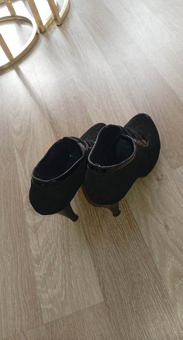 Siyah Kadın Günlük Gotik Topuklu Ayakkabı - Görsel 2