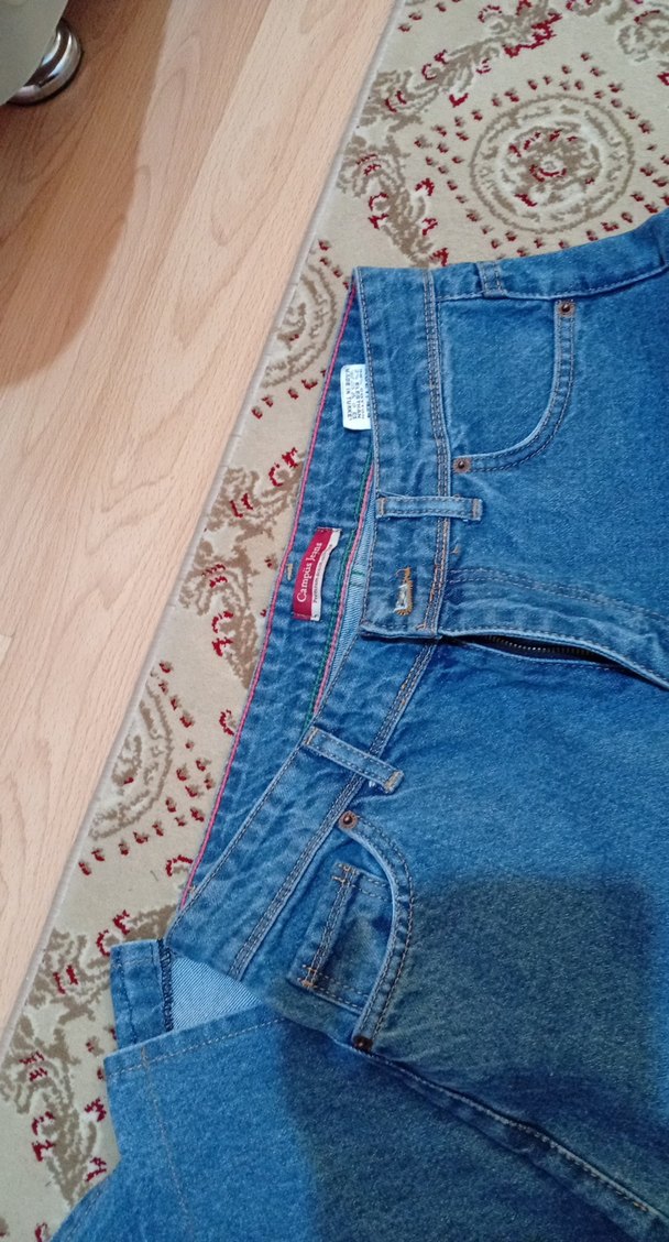 yırtmaçlı Mavi Midi Denim Kadın Pantolon - Görsel 5
