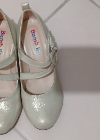 Bej Rengi, Fiyonk Detaylı, Cırt Cırtlı, 5 Cm Topuklu Babet - Görsel 5