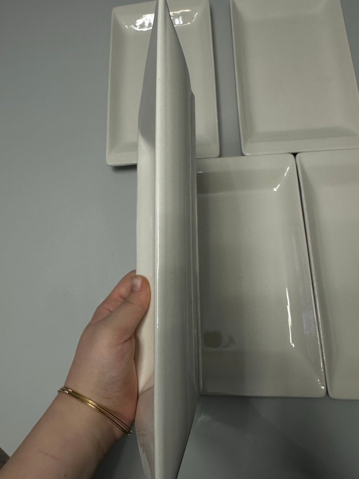 Beyaz Dikdörtgen Servis Tabakları 5'li Set - Görsel 3