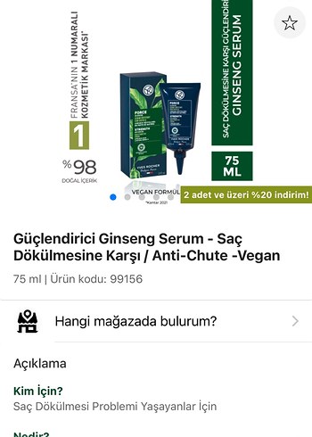 Yves Rocher Erkek Saç Güçlendirici Serum 75 ml - Görsel 2