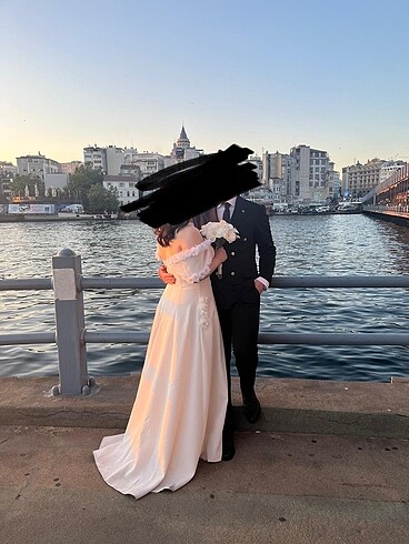 40 Beden beyaz Renk Nikah Elbisesi