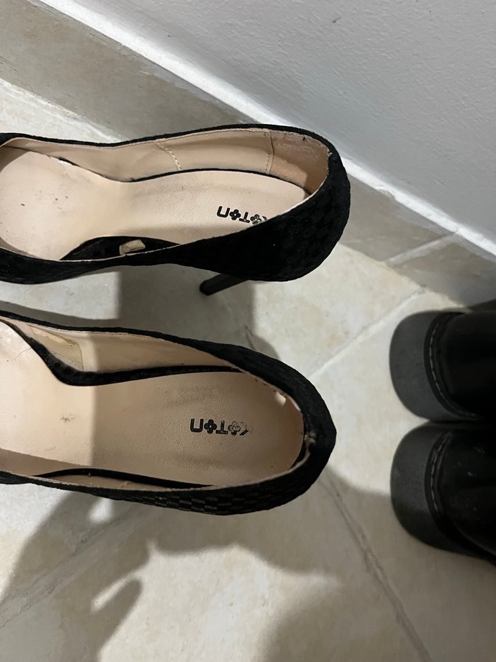 Siyah Süet Stiletto Kadın Topuklu Ayakkabı - Görsel 2