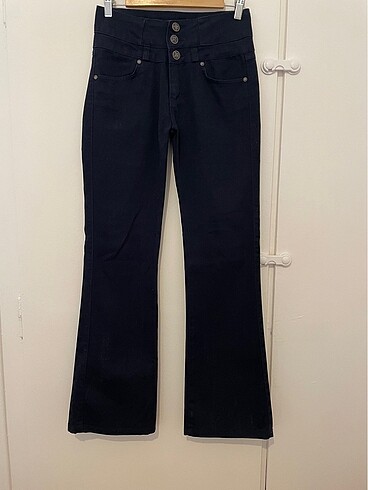 Lacivert Flare Pantolon