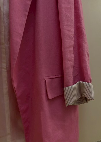 Zara Pembe Midi Kadın Blazer Ceket