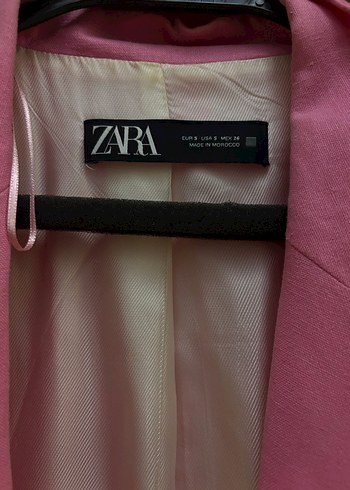 s Beden Pembe Midi Kadın Blazer Ceket