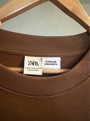 xl Beden kahverengi Renk ZARA SWEATSHIRT