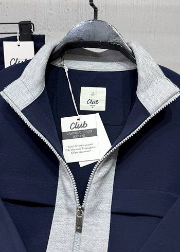 BEYMEN Erkek Mavi Gri Fermuarlı Eşofman Takımı - Görsel 3