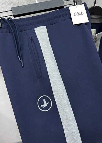 BEYMEN Erkek Mavi Gri Fermuarlı Eşofman Takımı - Görsel 8