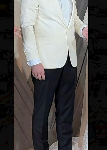 Düğmeli Beyaz Klasik Damat Takımı ramsey - Görsel 2