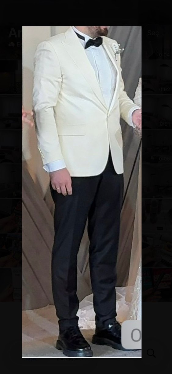 Düğmeli Beyaz Klasik Damat Takımı ramsey - Görsel 2