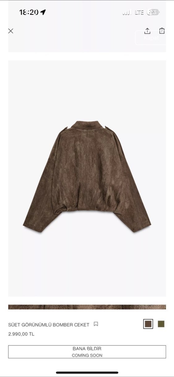 zara kahverengi sürt cekey - Görsel 5